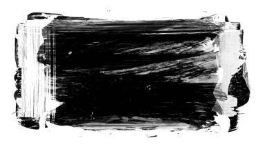 Siyah fırça darbesi ve doku. Grunge vektör soyut el boyalı element. Altı çizili ve sınır tasarımı.