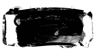 Siyah fırça darbesi ve doku. Grunge vektör soyut el boyalı element. Altı çizili ve sınır tasarımı.