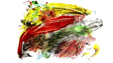 Siyah ve renkli boya karışımı, fırça darbesi ve doku. Grunge soyut elle boyanmış elementler. 