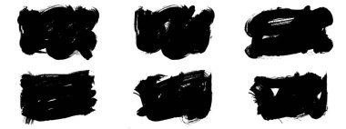 Siyah fırça darbesi ve doku. Grunge vektör soyut el boyalı element. Altı çizili ve sınır tasarımı.