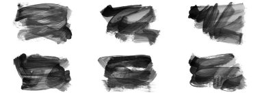 Siyah fırça darbesi ve doku. Grunge vektör soyut el boyalı element. Altı çizili ve sınır tasarımı.