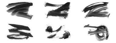 Siyah fırça darbesi ve doku. Grunge vektör soyut el boyalı element. Altı çizili ve sınır tasarımı.