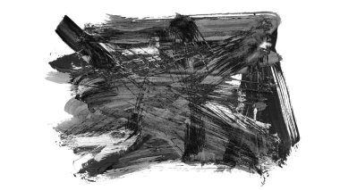 Siyah fırça darbesi ve doku. Grunge vektör soyut el boyalı element. Altı çizili ve sınır tasarımı.