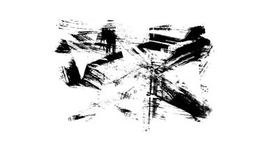 Siyah fırça darbesi ve doku. Grunge soyut elle boyanmış elementler. Altı çizili ve sınır tasarımı.