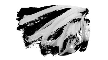 Siyah fırça darbesi ve doku. Grunge vektör soyut el boyalı element. Altı çizili ve sınır tasarımı.