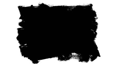 Siyah fırça darbesi ve doku. Grunge soyut elle boyanmış elementler. Altı çizili ve sınır tasarımı.