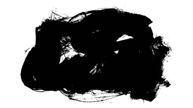 Siyah fırça darbesi ve doku. Grunge vektör soyut el boyalı element. Altı çizili ve sınır tasarımı.