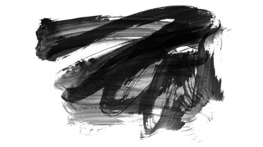 Siyah fırça darbesi ve doku. Grunge vektör soyut el boyalı element. Altı çizili ve sınır tasarımı.