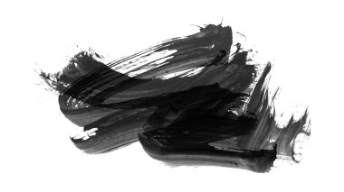 Siyah fırça darbesi ve doku. Grunge vektör soyut el boyalı element. Altı çizili ve sınır tasarımı.