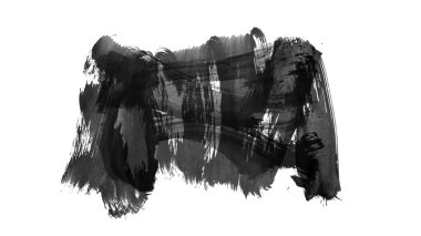 Siyah fırça darbesi ve doku. Grunge vektör soyut el boyalı element. Altı çizili ve sınır tasarımı.