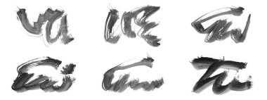 Siyah fırça darbesi ve doku. Grunge vektör soyut el boyalı element. Altı çizili ve sınır tasarımı.