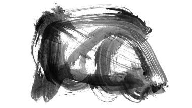 Siyah fırça darbesi ve doku. Grunge vektör soyut el boyalı element. Altı çizili ve sınır tasarımı.