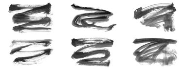 Siyah fırça darbesi ve doku. Grunge vektör soyut el boyalı element. Altı çizili ve sınır tasarımı.