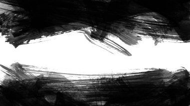 Siyah fırça darbesi ve doku. Grunge vektör soyut el boyalı element. Altı çizili ve sınır tasarımı.