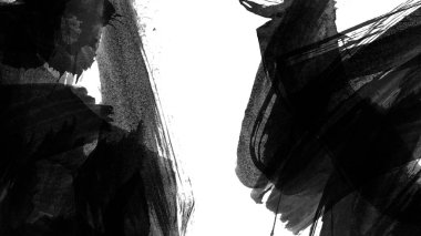 Siyah fırça darbesi ve doku. Grunge vektör soyut el boyalı element. Altı çizili ve sınır tasarımı.