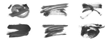 Siyah fırça darbesi ve doku. Grunge vektör soyut el boyalı element. Altı çizili ve sınır tasarımı.