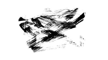 Siyah fırça darbesi ve doku. Grunge soyut elle boyanmış elementler. Altı çizili ve sınır tasarımı.