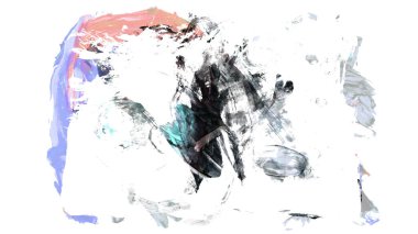 Siyah ve renkli boya karışımı, fırça darbesi ve doku. Grunge soyut elle boyanmış elementler. 