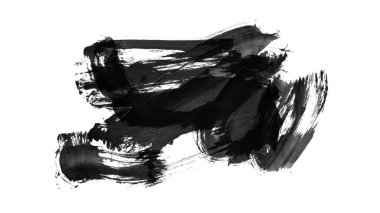 Siyah fırça darbesi ve doku. Grunge vektör soyut el boyalı element. Altı çizili ve sınır tasarımı.