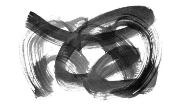 Siyah fırça darbesi ve doku. Grunge vektör soyut el boyalı element. Altı çizili ve sınır tasarımı.