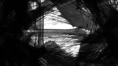 Siyah fırça darbesi ve doku. Grunge vektör soyut el boyalı element. Altı çizili ve sınır tasarımı.