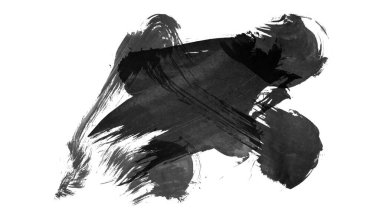 Siyah fırça darbesi ve doku. Grunge vektör soyut el boyalı element. Altı çizili ve sınır tasarımı.