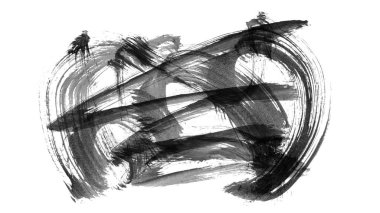 Siyah fırça darbesi ve doku. Grunge vektör soyut el boyalı element. Altı çizili ve sınır tasarımı.