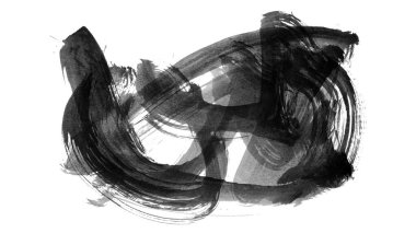 Siyah fırça darbesi ve doku. Grunge vektör soyut el boyalı element. Altı çizili ve sınır tasarımı.