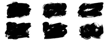 Siyah fırça darbesi ve doku. Grunge vektör soyut el boyalı element. Altı çizili ve sınır tasarımı.