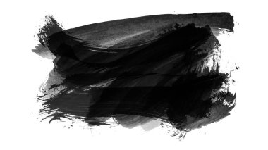 Siyah fırça darbesi ve doku. Grunge vektör soyut el boyalı element. Altı çizili ve sınır tasarımı.