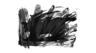 Siyah fırça darbesi ve doku. Grunge vektör soyut el boyalı element. Altı çizili ve sınır tasarımı.