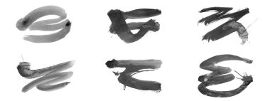 Siyah fırça darbesi ve doku. Grunge vektör soyut el boyalı element. Altı çizili ve sınır tasarımı.