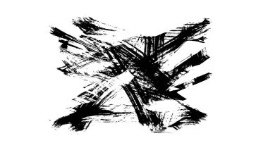 Siyah fırça darbesi ve doku. Grunge soyut elle boyanmış elementler. Altı çizili ve sınır tasarımı.