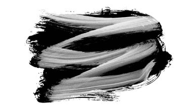 Siyah fırça darbesi ve doku. Grunge vektör soyut el boyalı element. Altı çizili ve sınır tasarımı.