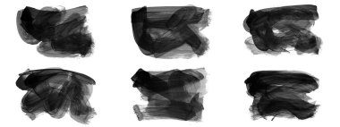 Siyah fırça darbesi ve doku. Grunge vektör soyut el boyalı element. Altı çizili ve sınır tasarımı.