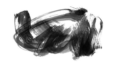 Siyah fırça darbesi ve doku. Grunge vektör soyut el boyalı element. Altı çizili ve sınır tasarımı.