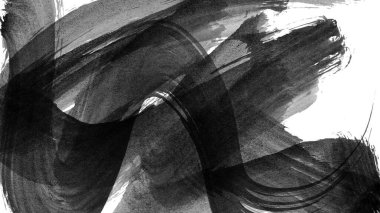 Siyah fırça darbesi ve doku. Grunge vektör soyut el boyalı element. Altı çizili ve sınır tasarımı.