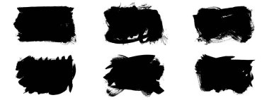 Siyah fırça darbesi ve doku. Grunge vektör soyut el boyalı element. Altı çizili ve sınır tasarımı.