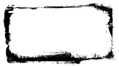 Siyah fırça darbesi ve doku. Grunge vektör soyut el boyalı element. Altı çizili ve sınır tasarımı.