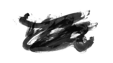 Siyah fırça darbesi ve doku. Grunge vektör soyut el boyalı element. Altı çizili ve sınır tasarımı.