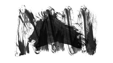 Siyah fırça darbesi ve doku. Grunge vektör soyut el boyalı element. Altı çizili ve sınır tasarımı.