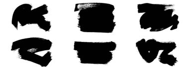 Siyah fırça darbesi ve doku. Grunge vektör soyut el boyalı element. Altı çizili ve sınır tasarımı.