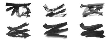 Siyah fırça darbesi ve doku. Grunge vektör soyut el boyalı element. Altı çizili ve sınır tasarımı.