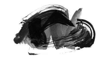 Siyah fırça darbesi ve doku. Grunge vektör soyut el boyalı element. Altı çizili ve sınır tasarımı.