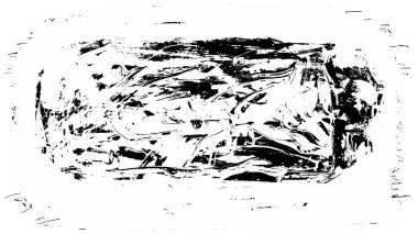 Siyah fırça darbesi ve doku. Grunge vektör soyut el boyalı element. Altı çizili ve sınır tasarımı.