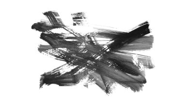 Siyah fırça darbesi ve doku. Grunge vektör soyut el boyalı element. Altı çizili ve sınır tasarımı.