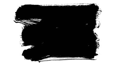 Siyah fırça darbesi ve doku. Grunge vektör soyut el boyalı element. Altı çizili ve sınır tasarımı.