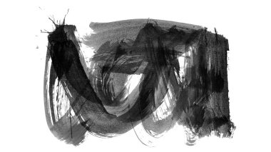 Siyah fırça darbesi ve doku. Grunge vektör soyut el boyalı element. Altı çizili ve sınır tasarımı.