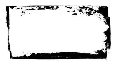 Siyah fırça darbesi ve doku. Grunge vektör soyut el boyalı element. Altı çizili ve sınır tasarımı.