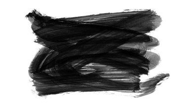 Siyah fırça darbesi ve doku. Grunge vektör soyut el boyalı element. Altı çizili ve sınır tasarımı.